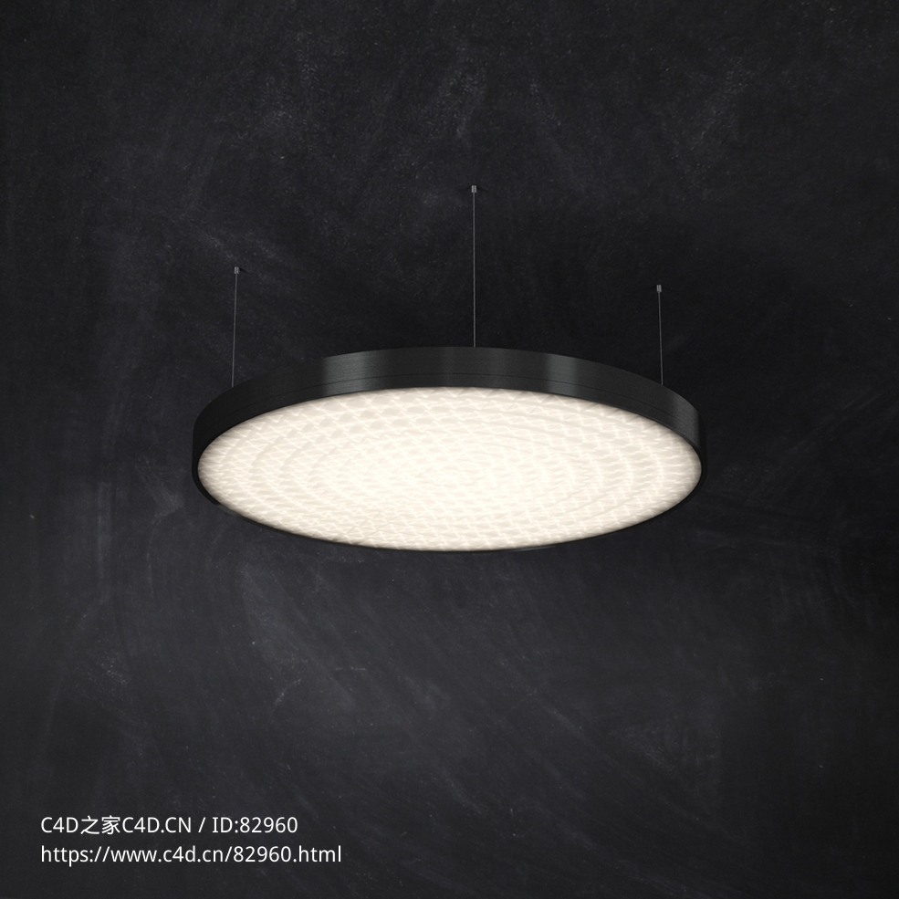 室内灯具模型：圆盘形吊灯