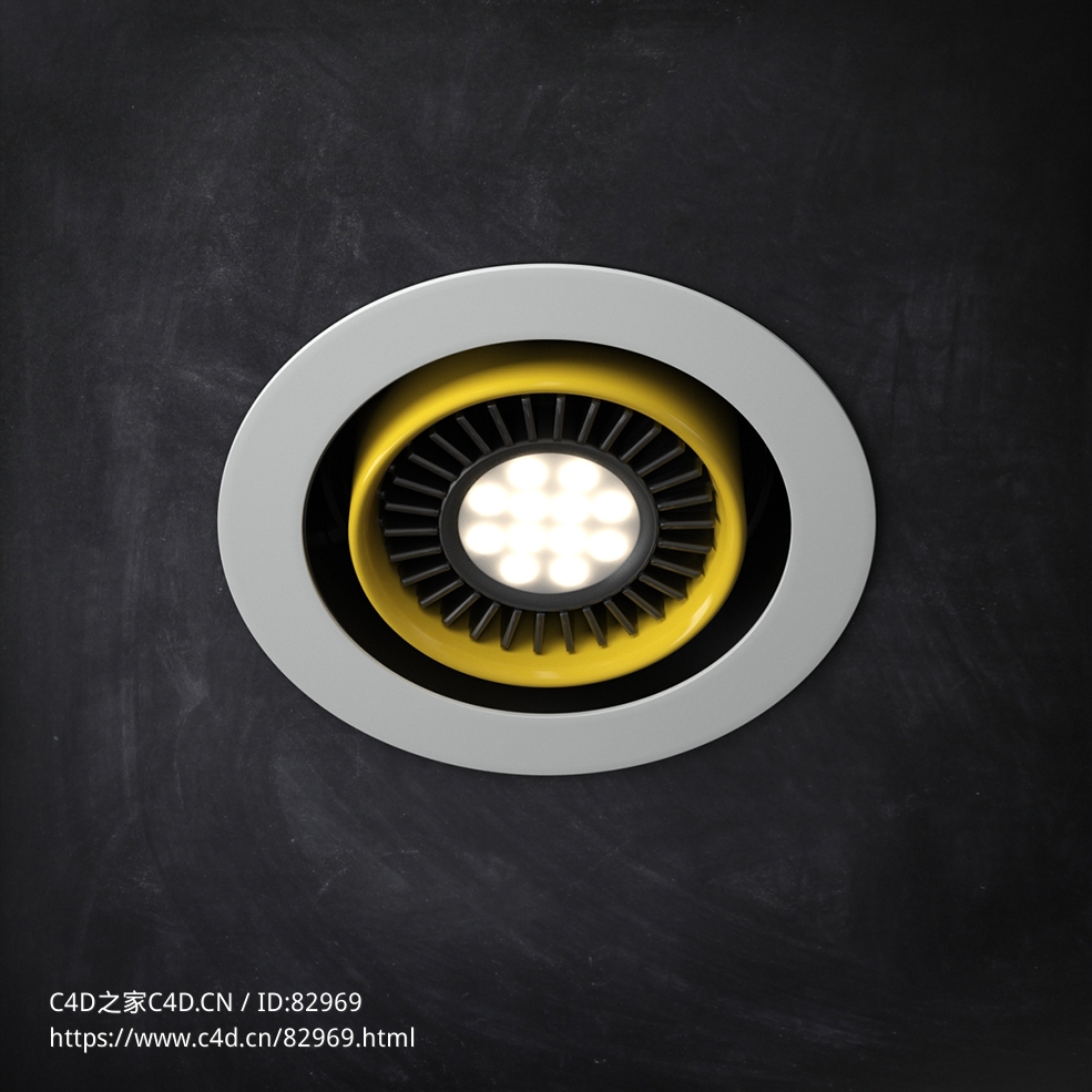 室内灯具模型：单筒嵌入式射灯 - C4D之家 - 23.jpg