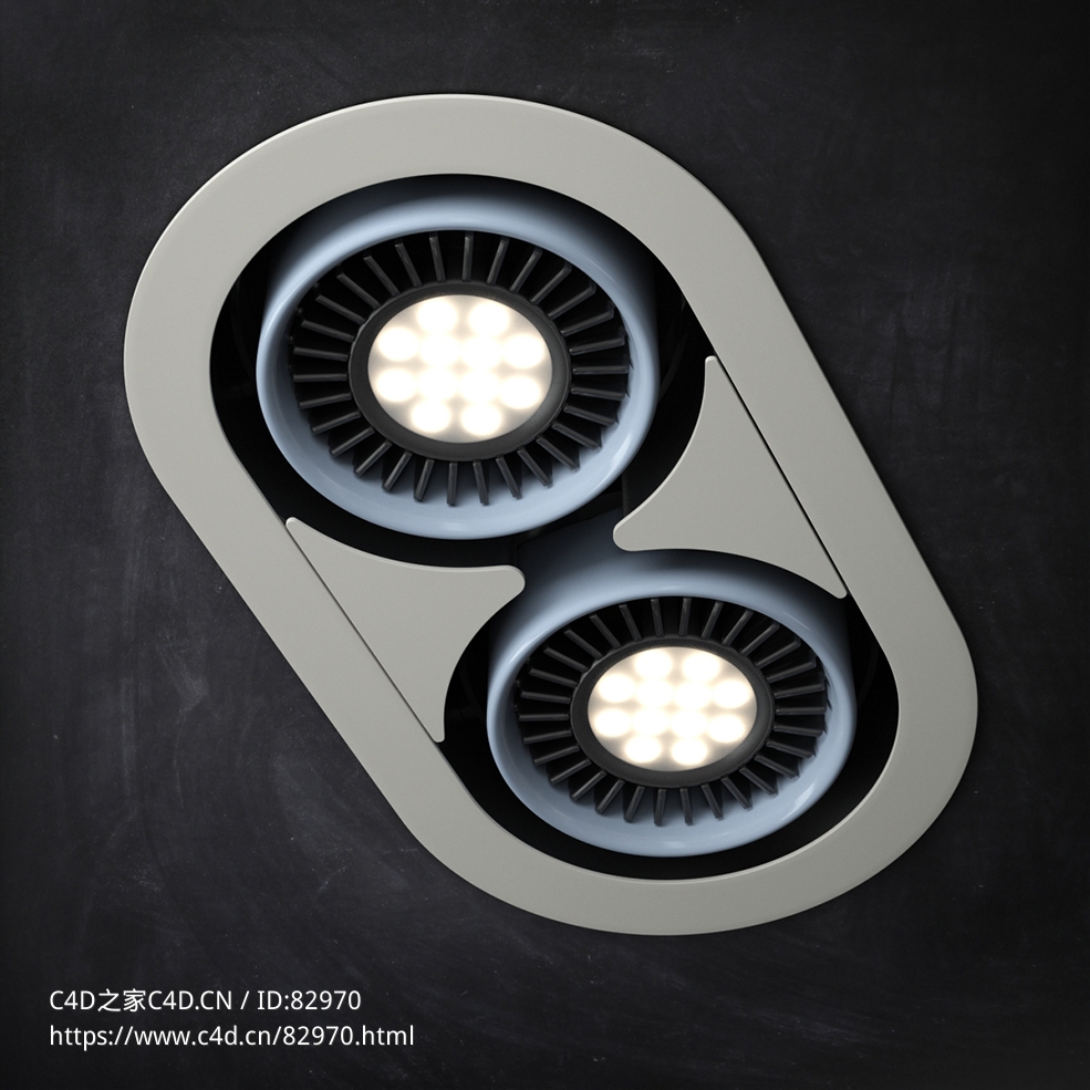 室内灯具模型：双筒嵌入式射灯 - C4D之家 - 24.jpg