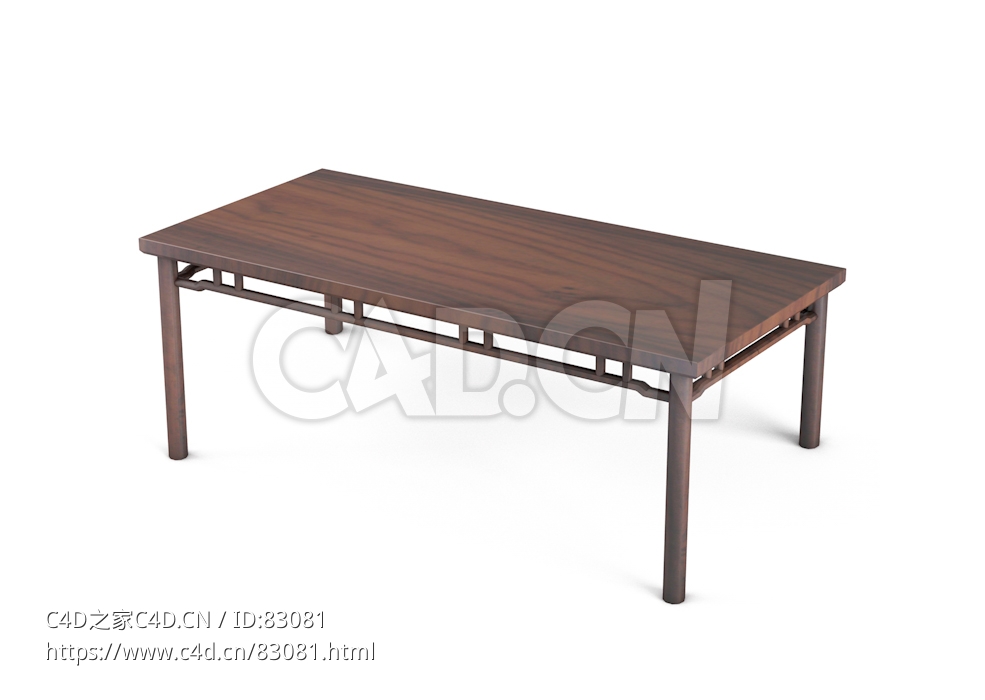 明清风格实木长桌中式古典家具 - C4D之家 - 05.jpg