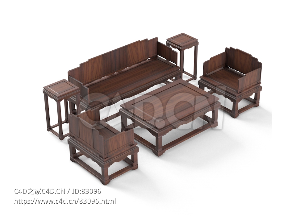 明清风格客厅家具六件套中式古典家具 - C4D之家 - 20.jpg