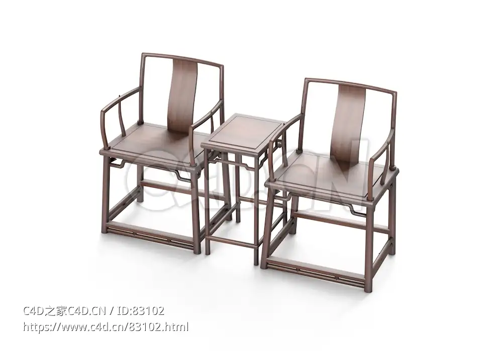 明清风格南官帽椅套装中式古典家具 - C4D之家 - 26.jpg