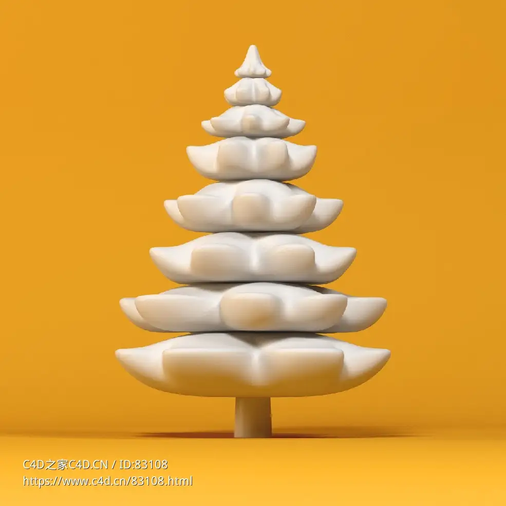 低面卡通松树图标模型birthday pine tree