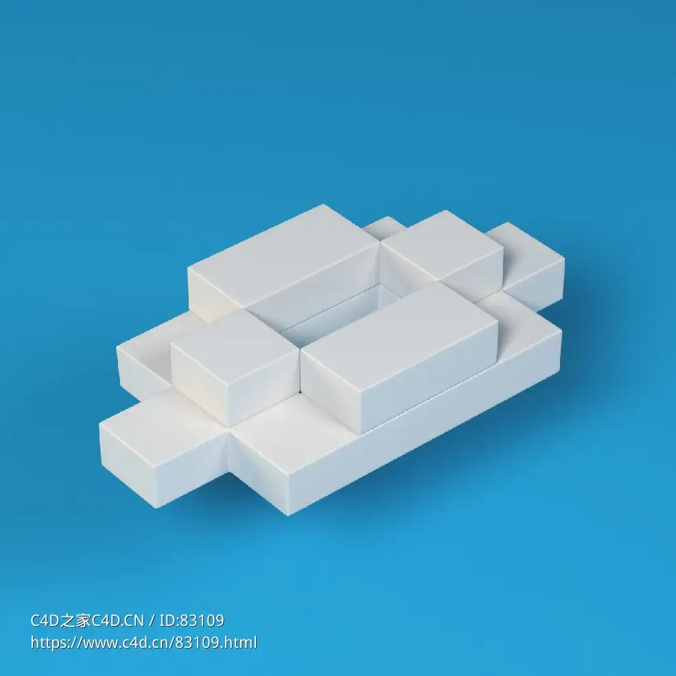 低面卡通云朵图标模型Block Cloud_1