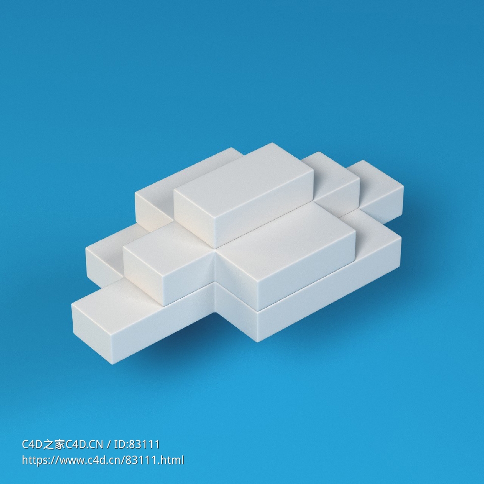 低面卡通云块图标模型Block Cloud_3 - C4D之家 - 015.jpg