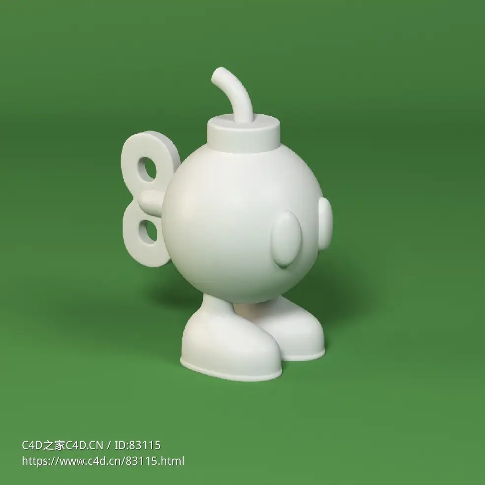 低面卡通炸弹人图标模型BOB - C4D之家 - 019.jpg