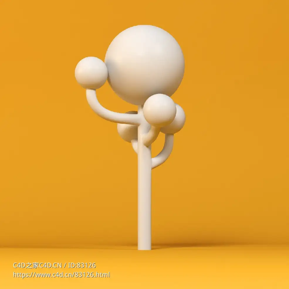 低面卡通泡泡树图标模型bubble gum tree - C4D之家 - 030.jpg