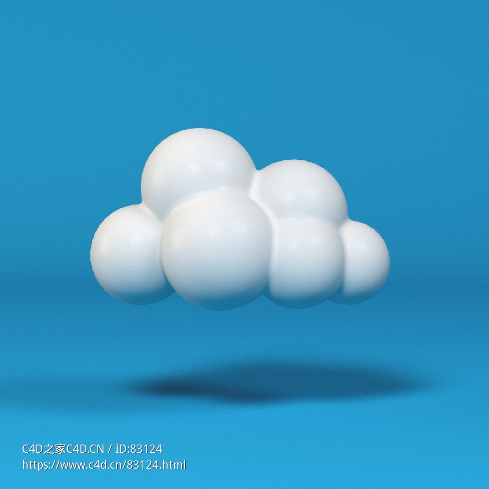 低面卡通气泡云图标模型Bubble Cloud_4 - C4D之家 - 028.jpg