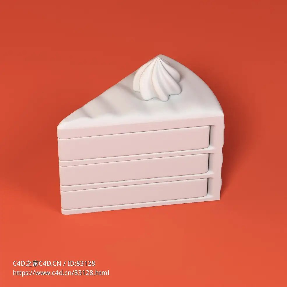 低面卡通蛋糕图标模型cake
