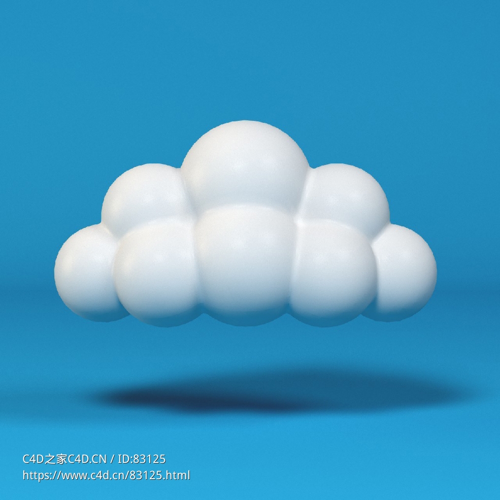 低面卡通气泡云图标模型Bubble Cloud_5 - C4D之家 - 029.jpg