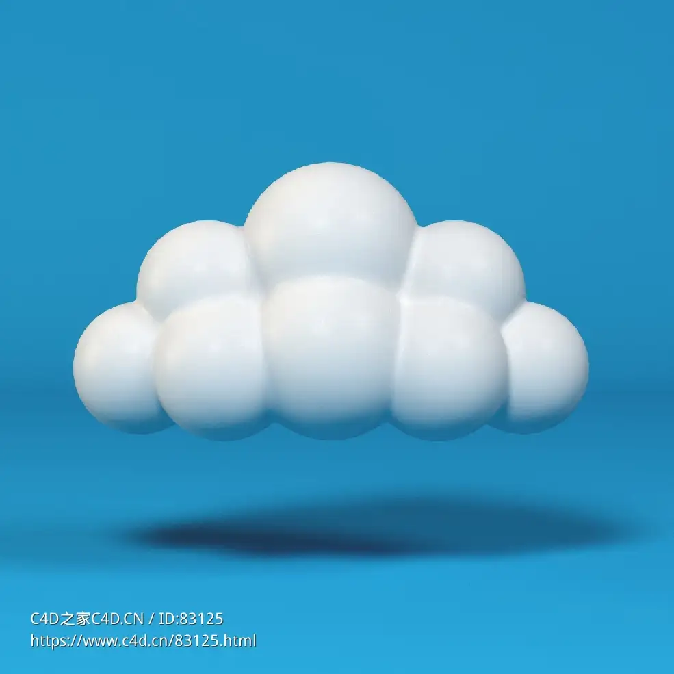 低面卡通气泡云图标模型Bubble Cloud_5 - C4D之家 - 029.jpg