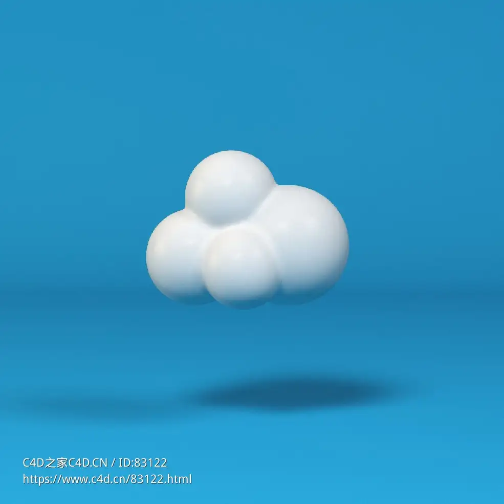 低面卡通气泡云图标模型Bubble Cloud_2 - C4D之家 - 026.jpg