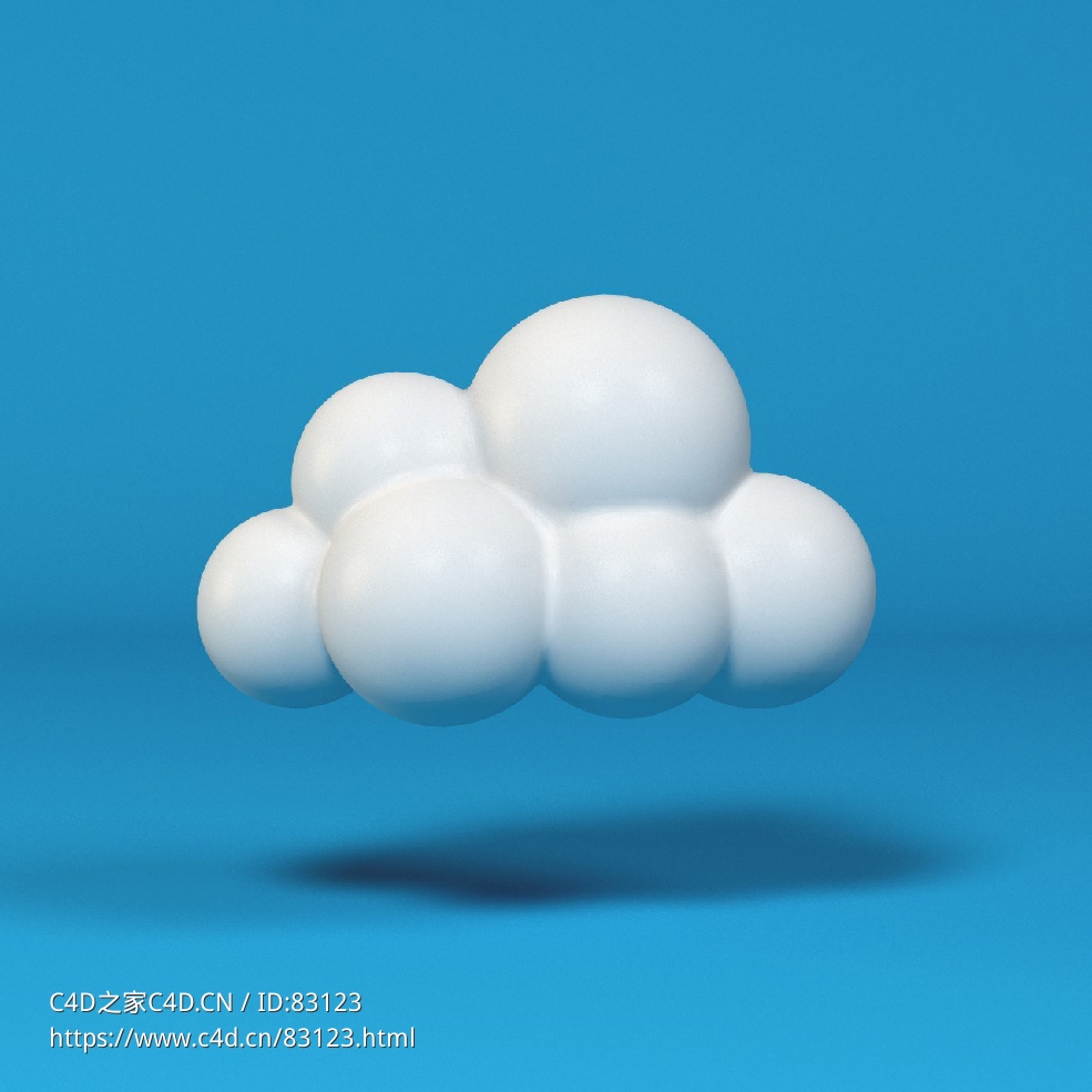 低面卡通气泡云图标模型Bubble Cloud_3 - C4D之家 - 027.jpg