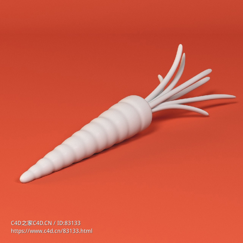 低面卡通胡萝卜图标模型carrot