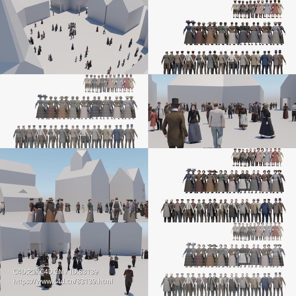 十九世纪欧洲各行业角色人物3D模型 - C4D之家 - 未命名2.jpg