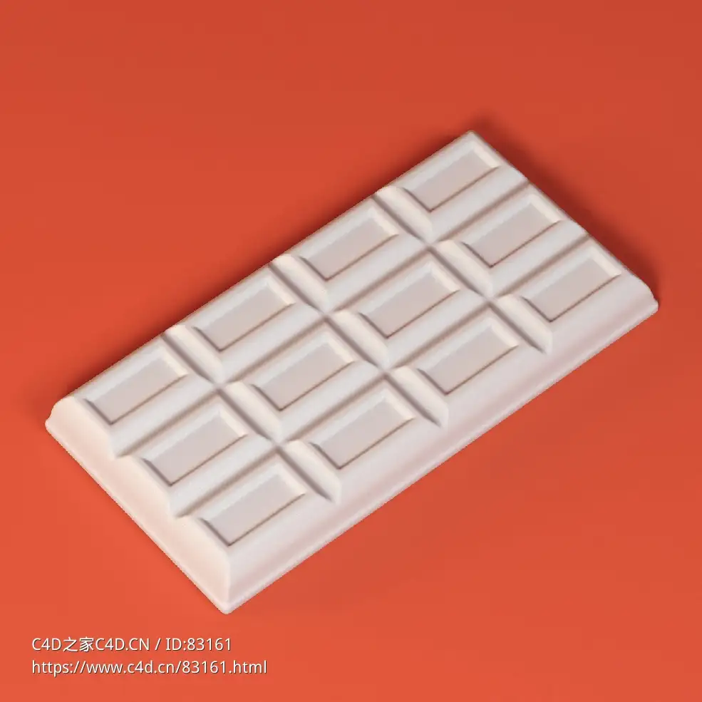 低面卡通巧克力块 图标模型Chocolate Bar - C4D之家 - 043.jpg
