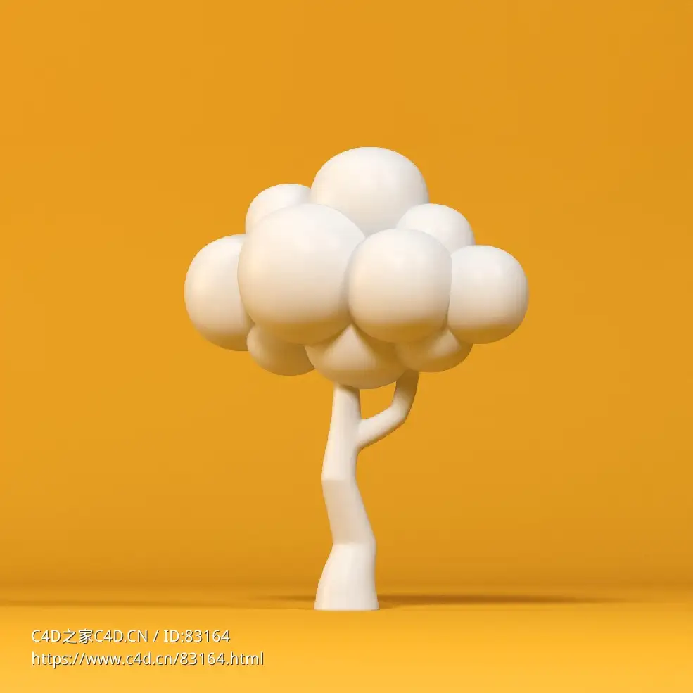 低面卡通树木图标模型cloud Tree - C4D之家 - 046.jpg