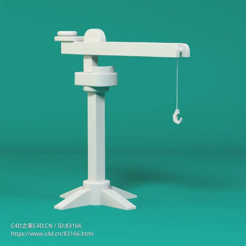 低面卡通起重机图标模型Crane - C4D之家 - 048.jpg