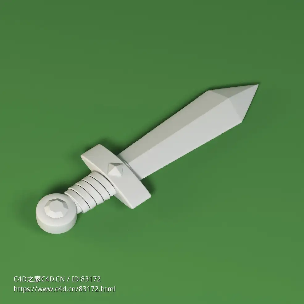 低面卡通匕首图标模型dagger