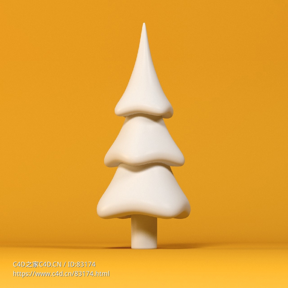 低面卡通雪松图标模型drop pine tree