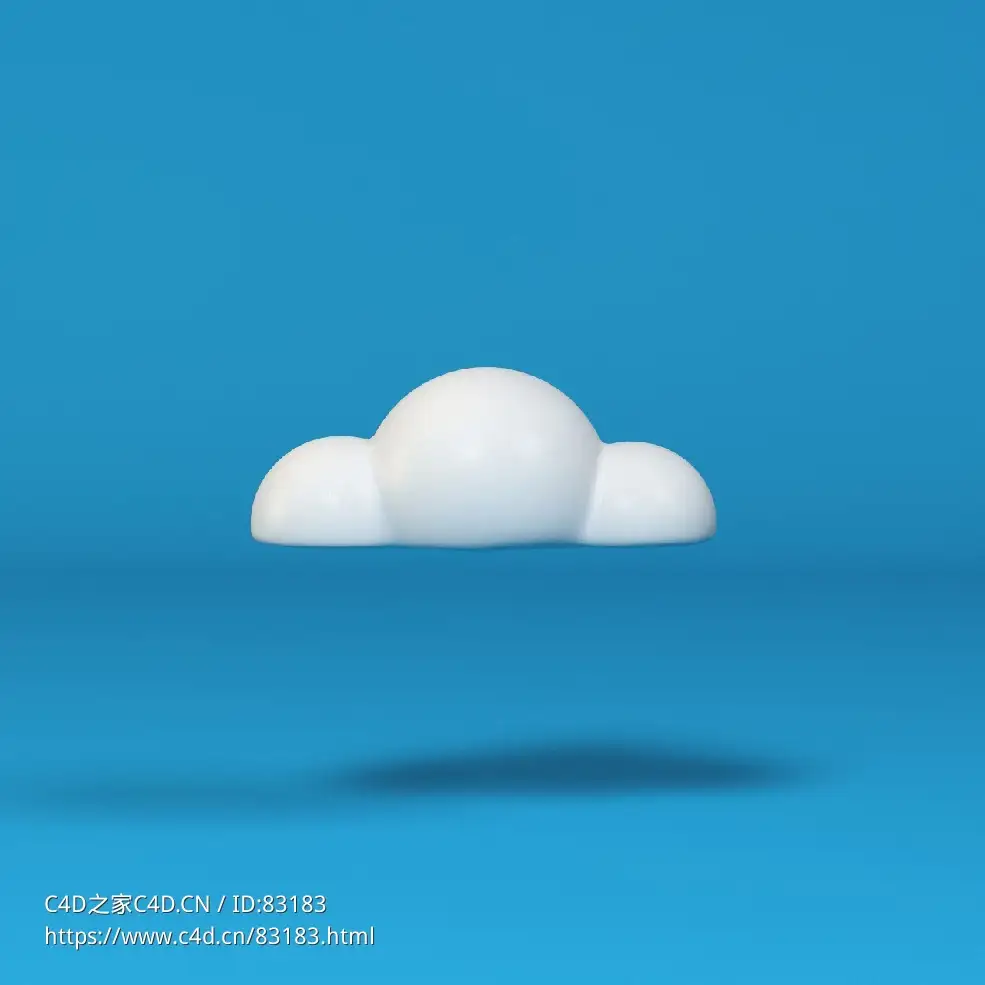 低面卡通云朵图标模型Flat Cloud_1