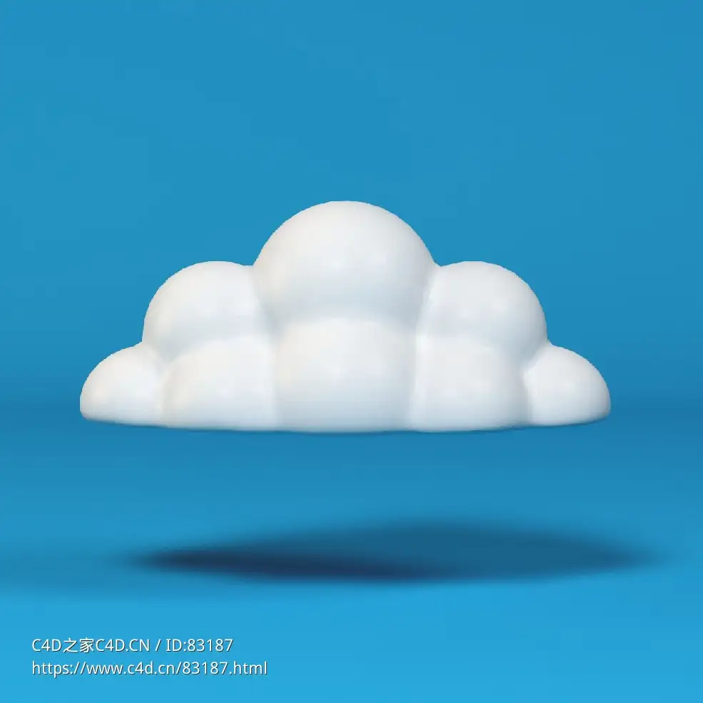 低面卡通多云图标模型Flat Cloud_5 - C4D之家 - 069.jpg