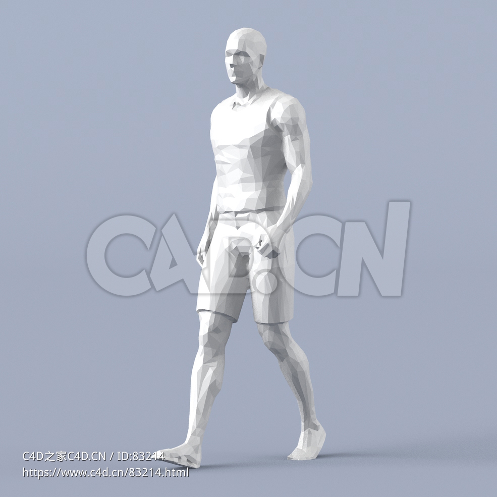 低面多边形卡通人物走路的男人模型 - C4D之家 - 033.jpg