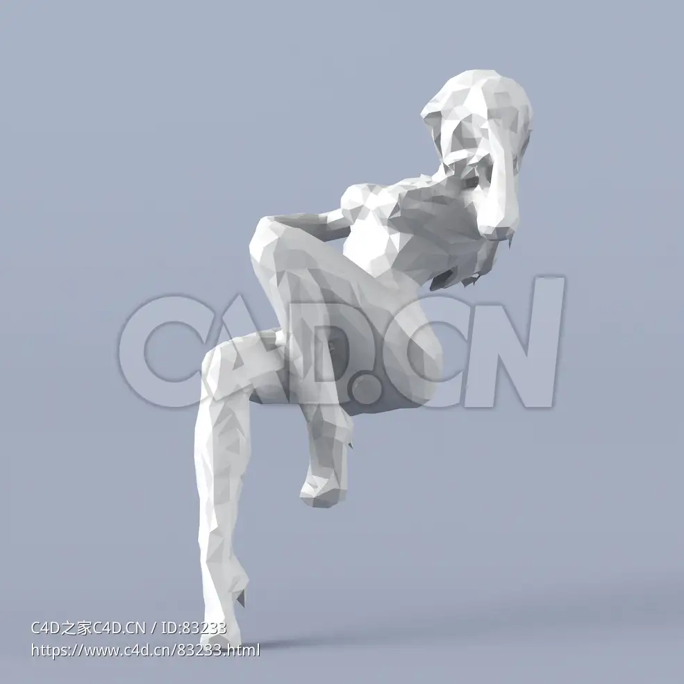 低面多边形卡通人物半躺着的女人模型 - C4D之家 - 052.jpg