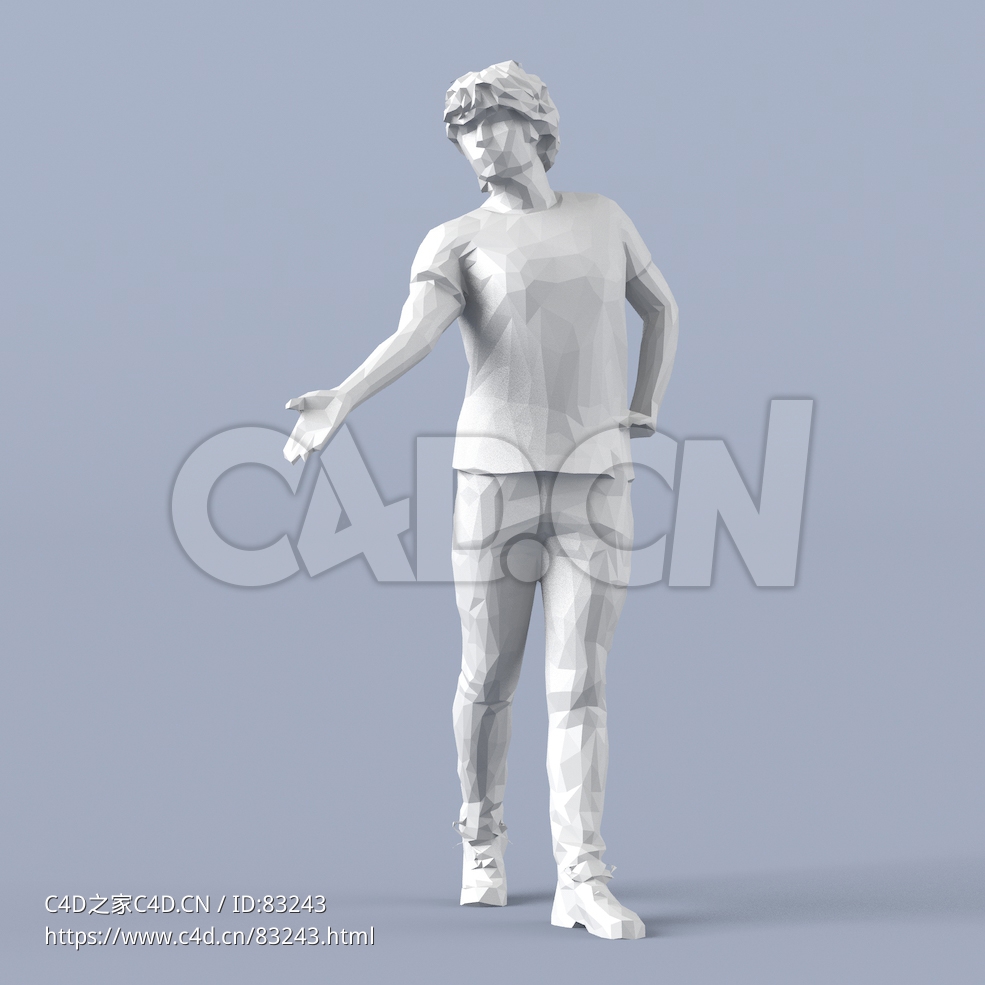 低面多边形卡通人物伸手邀请的男孩模型 - C4D之家 - 062.jpg