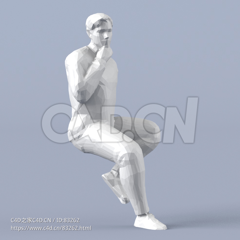 低面多边形卡通人物坐着的男人模型 - C4D之家 - 081.jpg