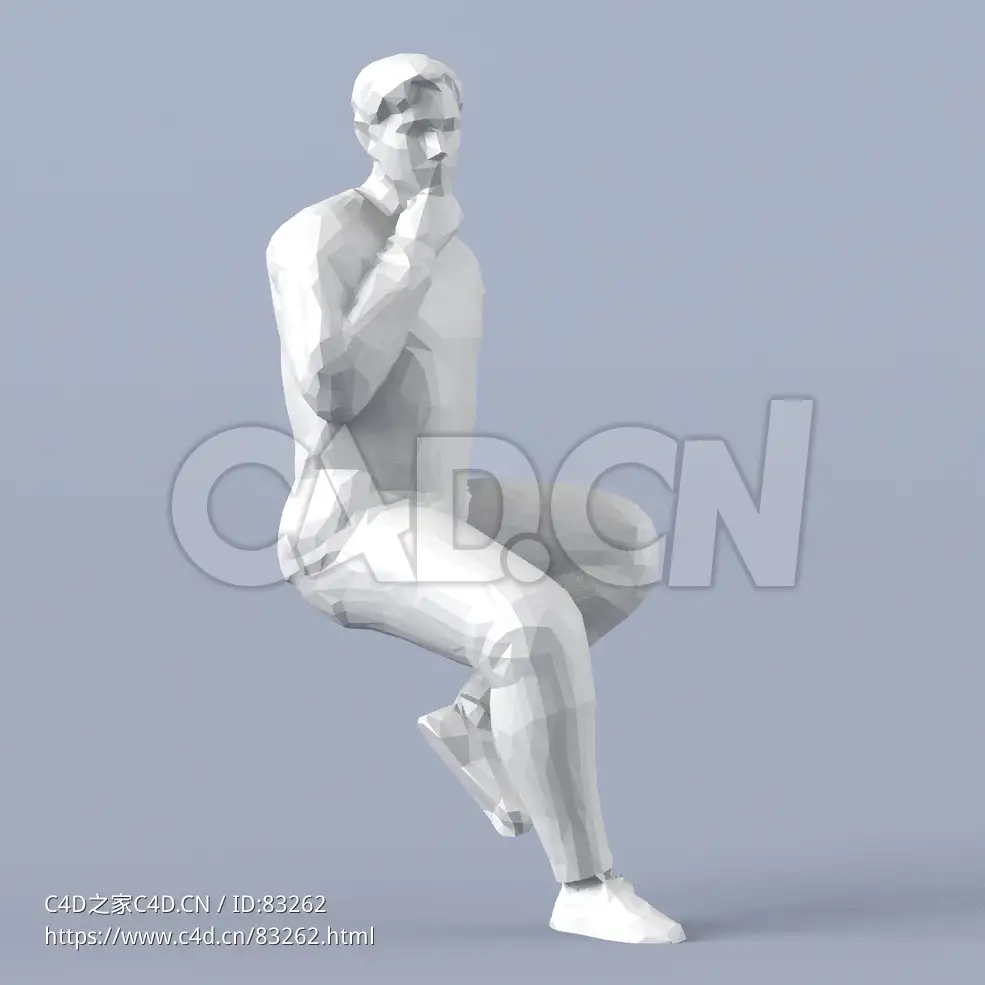 低面多边形卡通人物坐着的男人模型 - C4D之家 - 081.jpg
