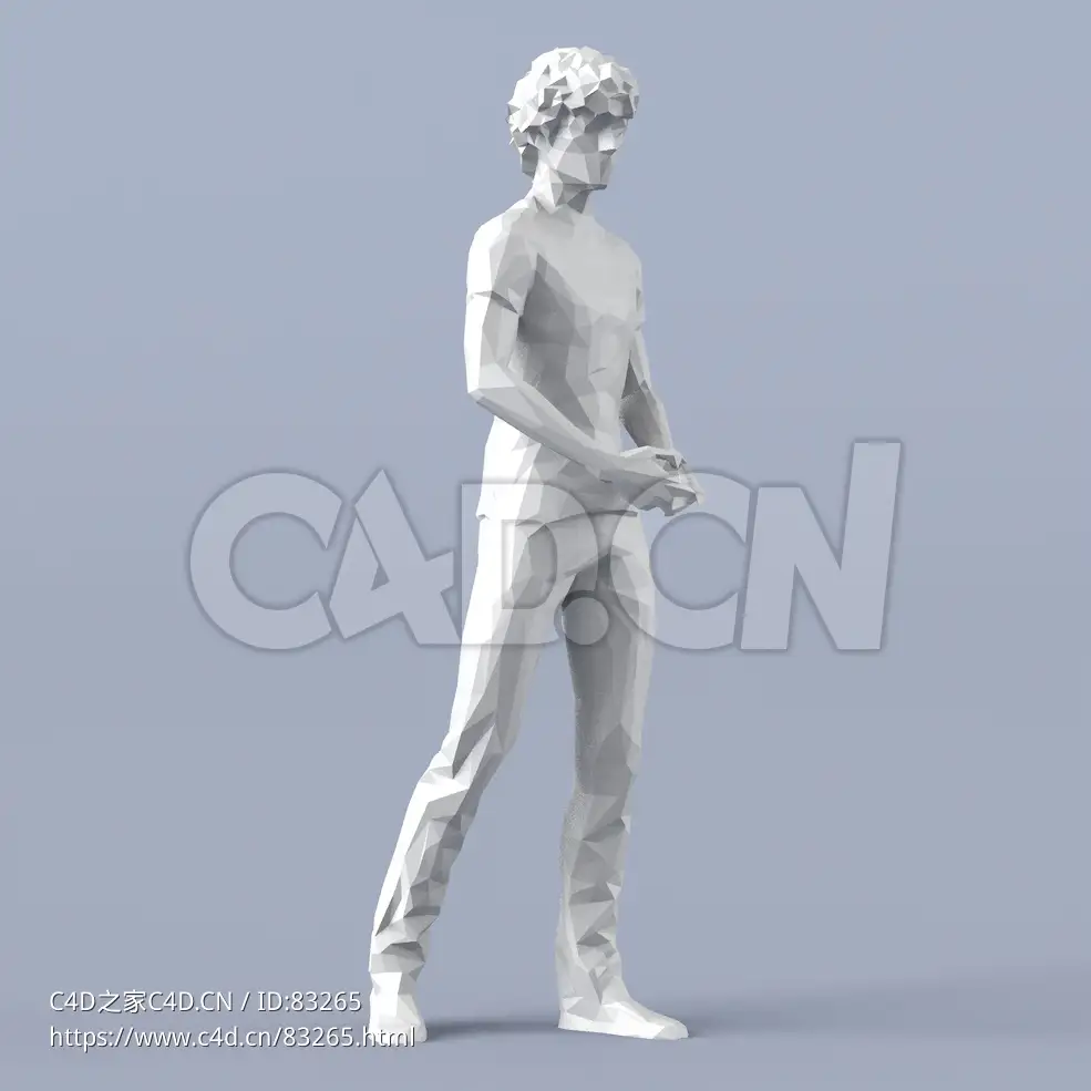 低面多边形卡通人物站着的男孩模型 - C4D之家 - 084.jpg