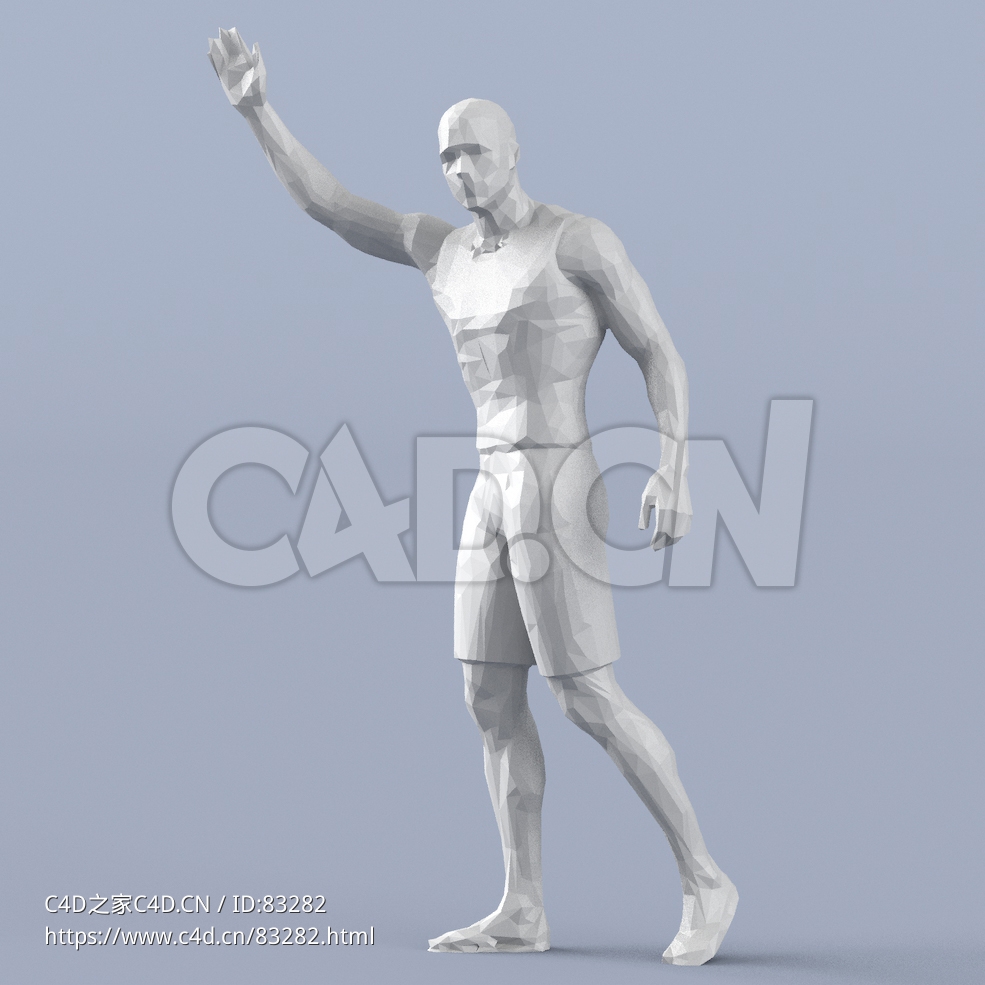 低面多边形卡通人物挥手的男人模型 - C4D之家 - 101.jpg