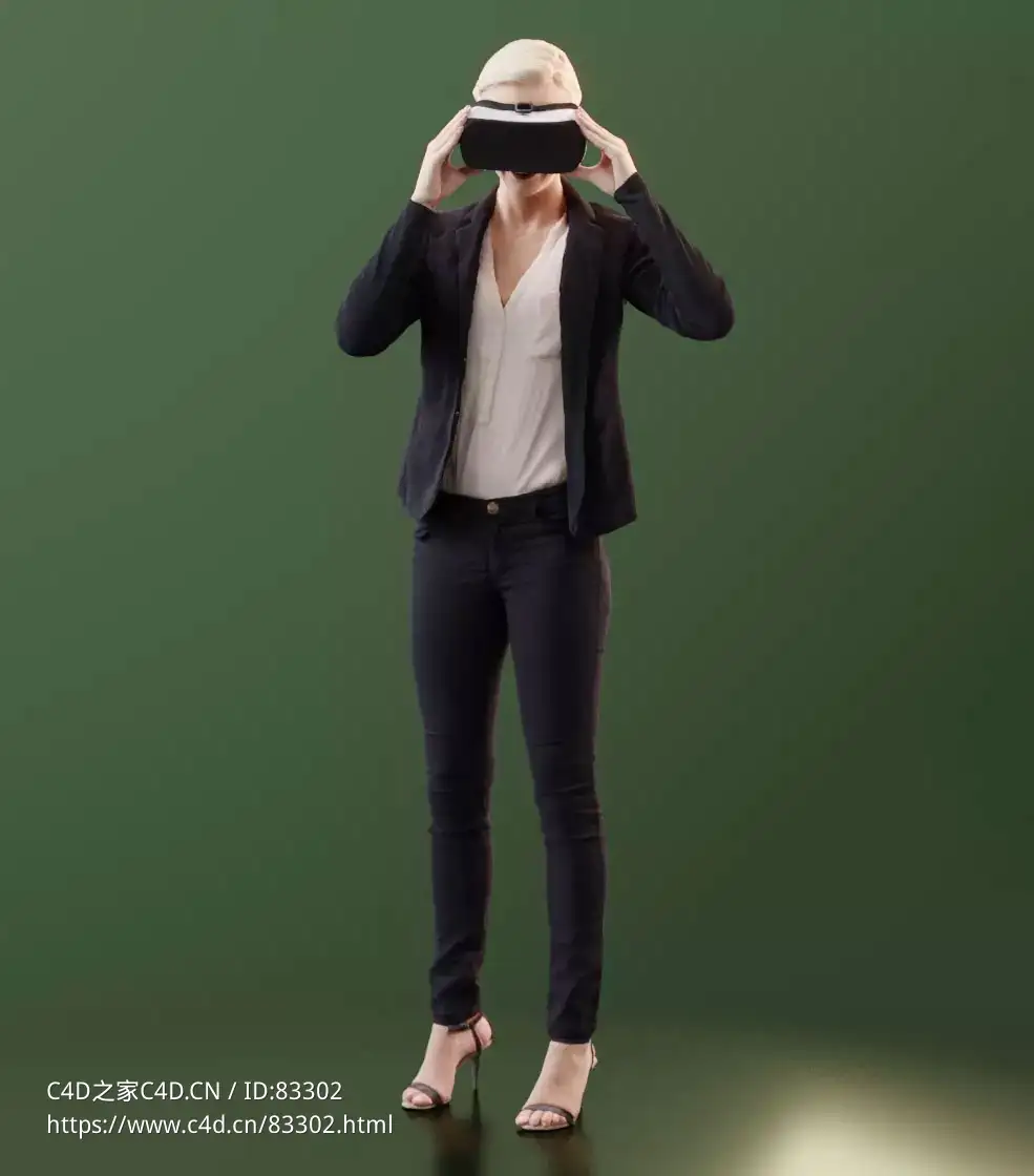 三维扫描写实人物戴vr眼镜的西方女人 - C4D之家 - 012.jpg