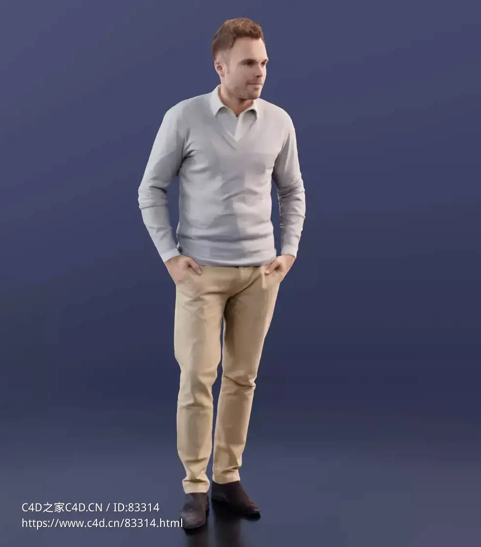 三维扫描写实人物双手插兜站立的外国男人 - C4D之家 - 024.jpg