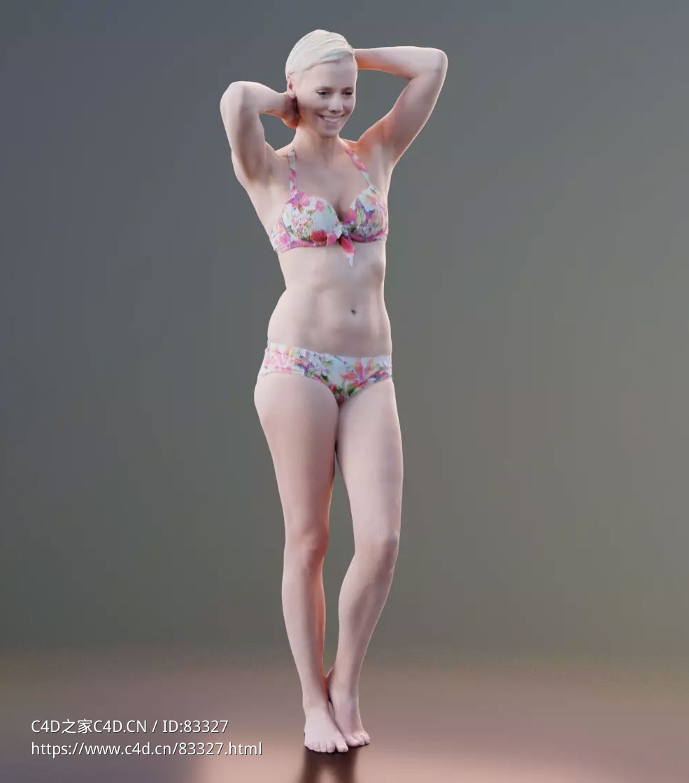三维扫描写实人物穿比基尼的金发女郎 - C4D之家 - 037.jpg