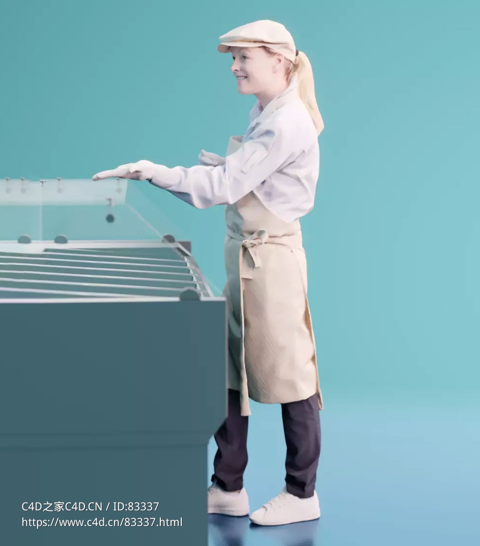 三维扫描写实人物系围裙伸手索要的国外女服务员 - C4D之家 - 047.jpg