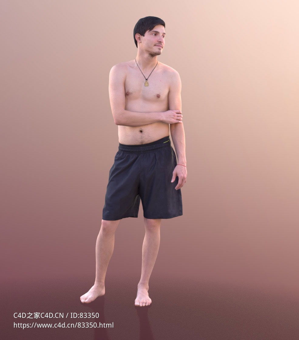 三维扫描写实人物光脚上身裸体的外国男人 - C4D之家 - 060.jpg