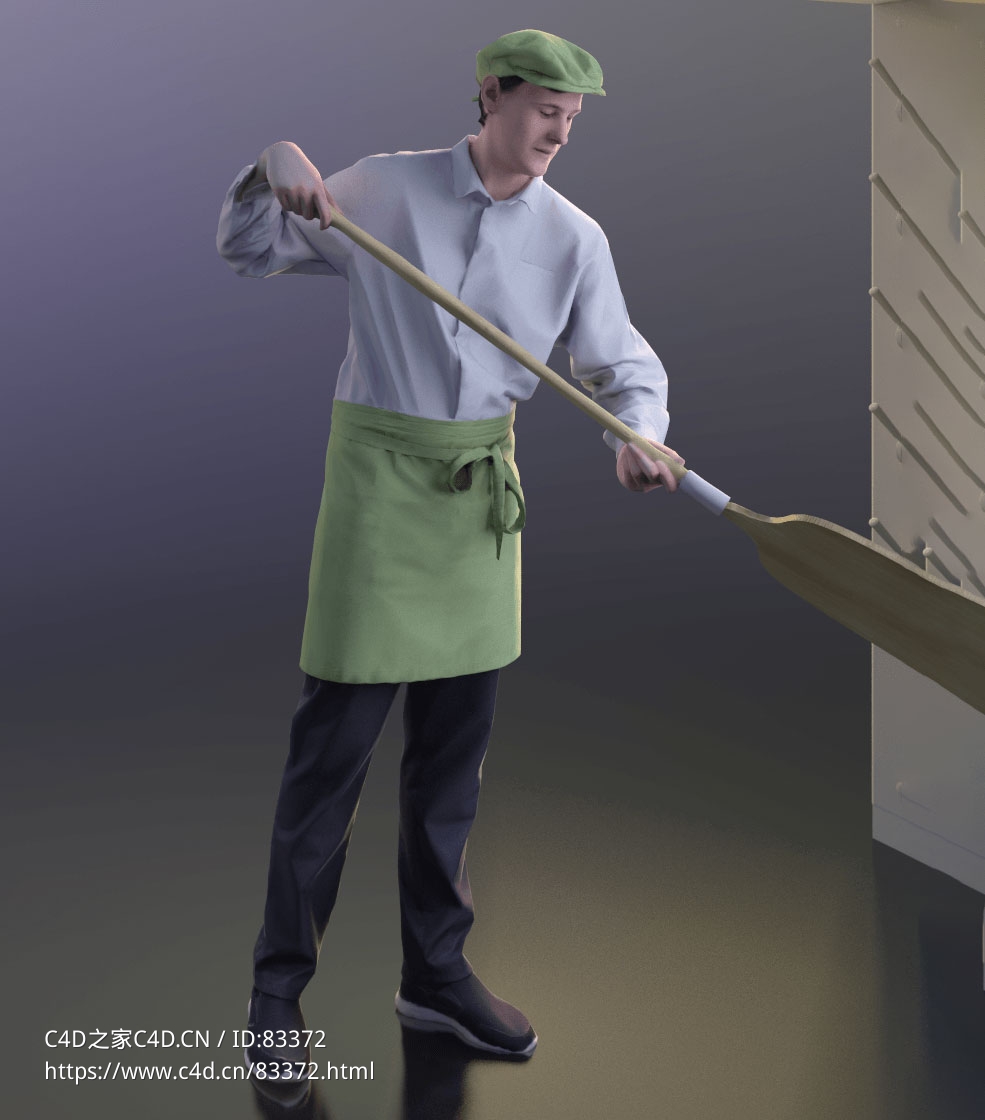 三维扫描写实人物手拿木铲的国外男服务员 - C4D之家 - 082.jpg