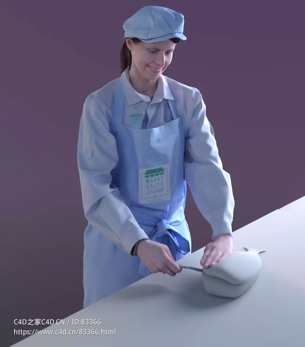 三维扫描写实人物杀鱼的国外女性工作人员 - C4D之家 - 076.jpg