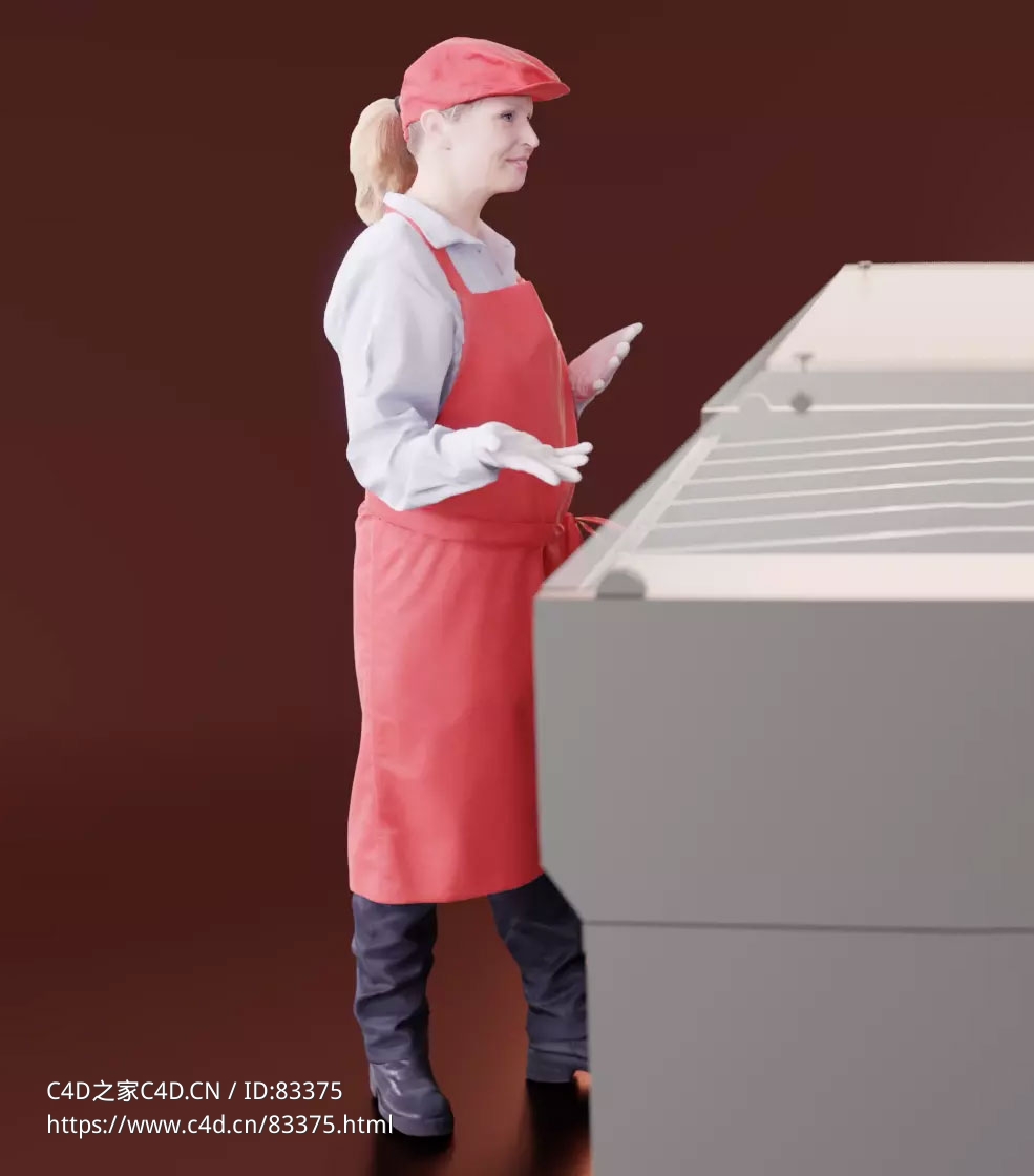 三维扫描写实人物国外食品女销售员介绍产品 - C4D之家 - 085.jpg
