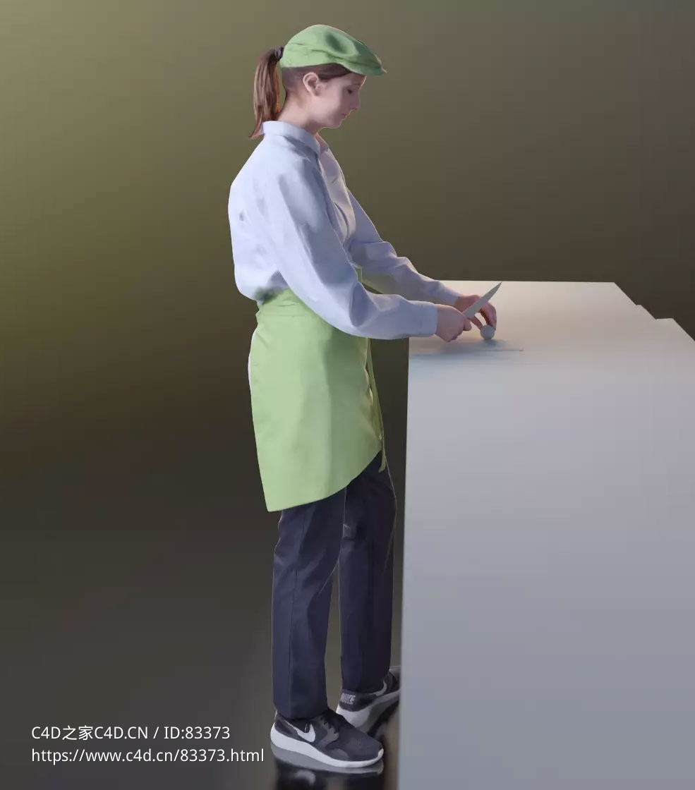 三维扫描写实人物切菜的国外女厨师 - C4D之家 - 083.jpg