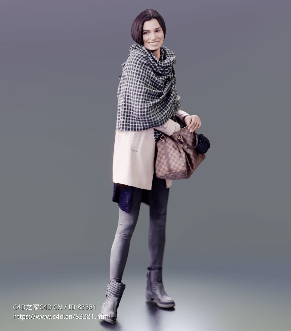 三维扫描写实人物在包里翻找国外年轻女人 - C4D之家 - 091.jpg