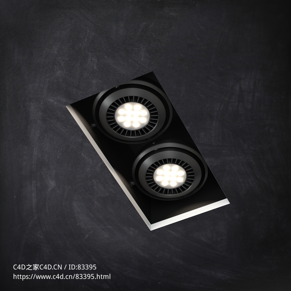 室内灯具模型：隐藏式双筒射灯 - C4D之家 - 46.jpg