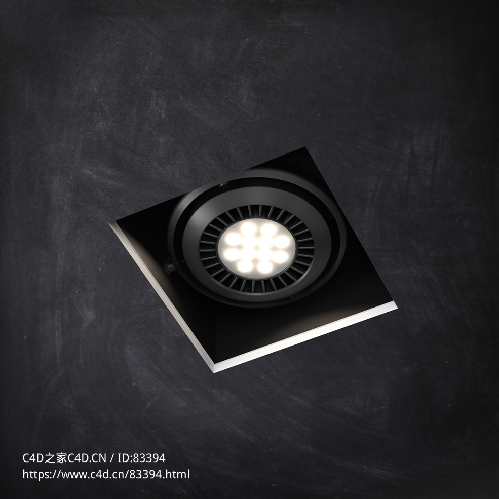 室内灯具模型：隐藏式单筒射灯 - C4D之家 - 45.jpg