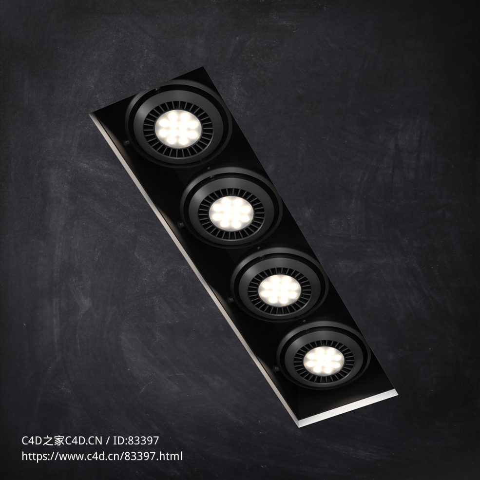 室内灯具模型：隐藏式四筒射灯 - C4D之家 - 48.jpg