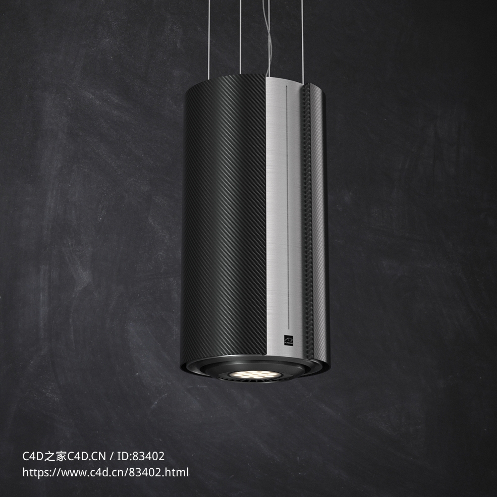室内灯具模型：筒柱形吊灯 - C4D之家 - 53.jpg