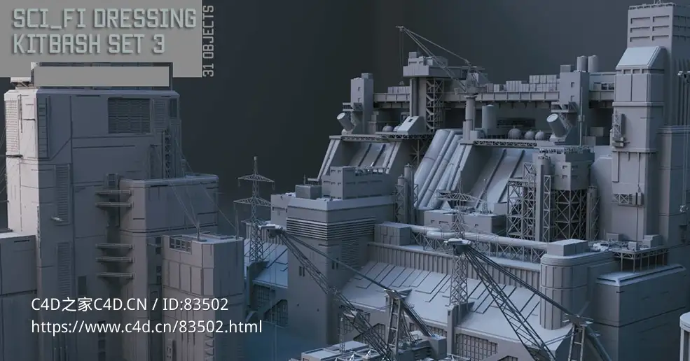31组水利发电站科幻工业设备模型Scifi dressing kitbash set 3 Low-poly 3D model Add to wish list 22.4k 193 Report - C4D之家 - scifi-dressing-kitbash-set-3-3d-model-149997f658.jpg