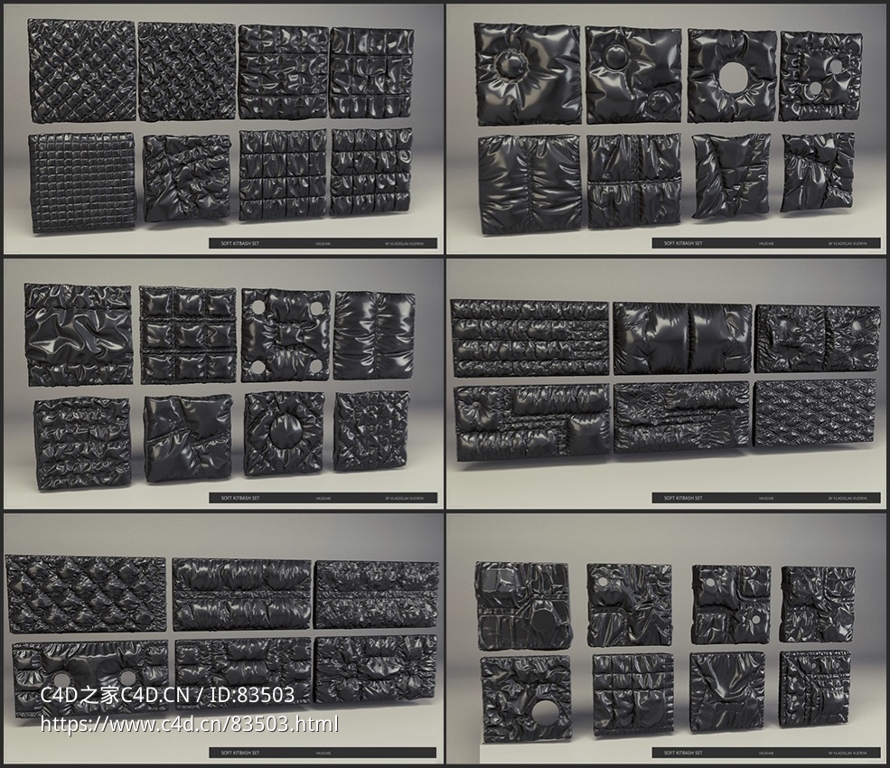 100多个柔软充气地板填料墙壁管道3D模型ArtStation - Soft Kitbash Set Vol.1