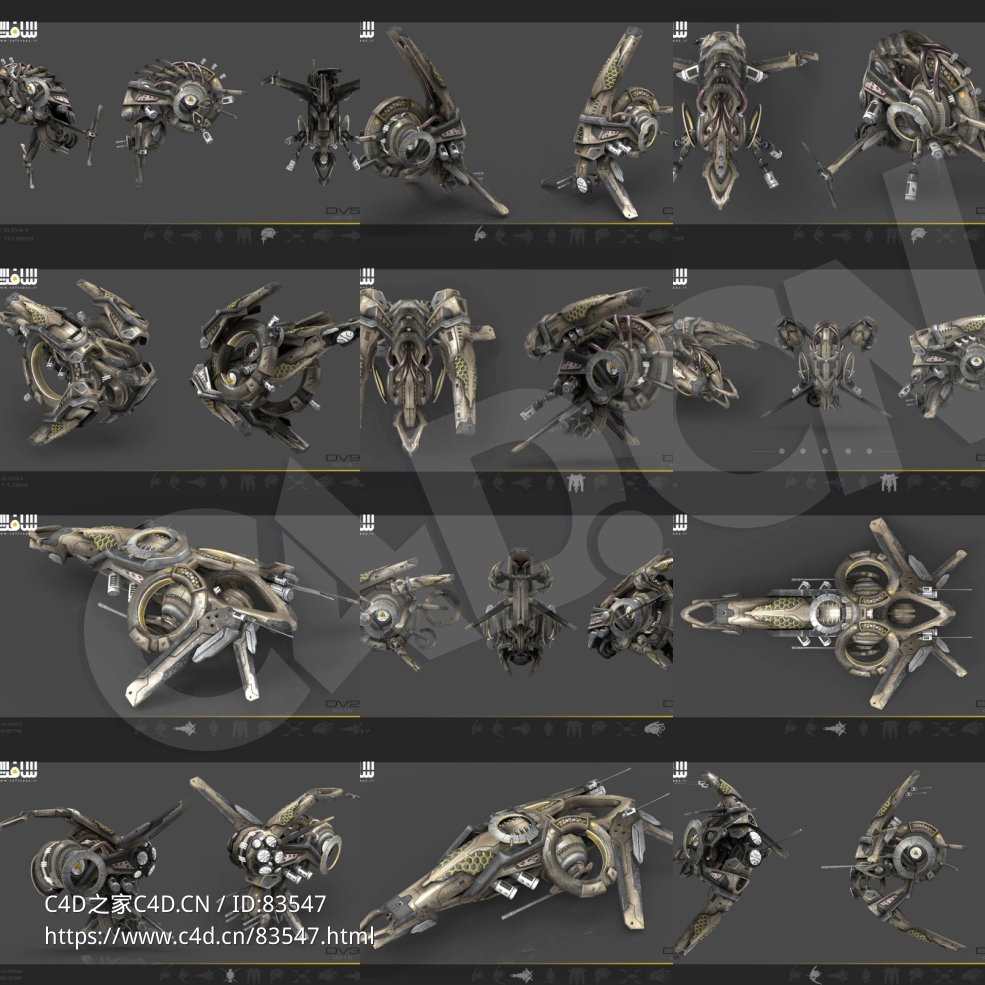十架未来科幻无人飞行器模型合集 - C4D之家 - 未命名.jpg
